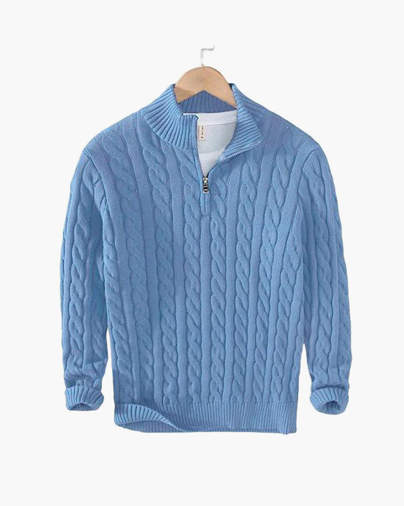 Windsor Cable Knit Half-Zip Sweater – view 5