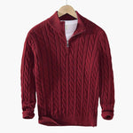 Windsor Cable Knit Half-Zip Sweater – view 7