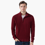 Windsor Cable Knit Half-Zip Sweater – view 8