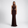 Lacey & Brooks | Yvette Lace Halter Maxi Dress