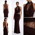 Yvette Lace Halter Maxi Dress – view 6